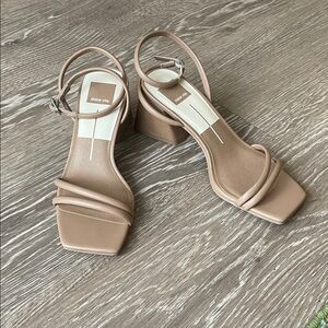 Dolce Vita Nude Tan Strappy Block Heel Sandals